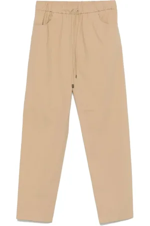 ANTONELLI Broeken, Dames, Bruin, S, Lichtbruine elastische broek met trekkoord
