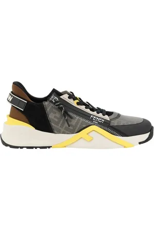 Fendi Schoenen, Heren, Zwart, 39 EU, Flow Leren Sneakers