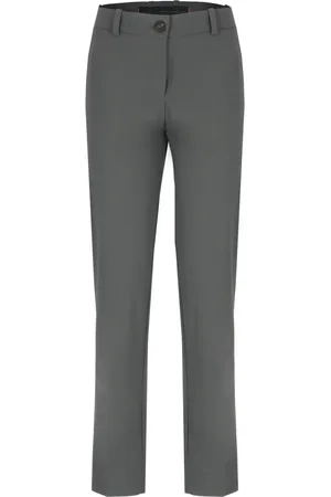 RRD Broeken, Dames, Grijs, XS, Grijze Rechte Broek met Riemlussen