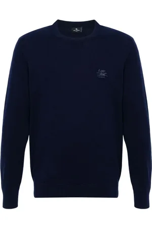 Etro Sweatshirts & Hoodies, Heren, Blauw, L, Katoen, Casual C-Hals Jersey T-Shirt