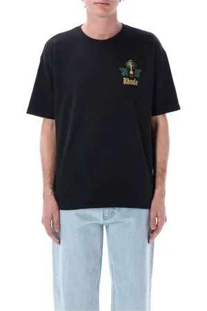 Rhude Tops, Heren, Zwart, S, Katoen, Vintage Zwarte Tabaco T-Shirt