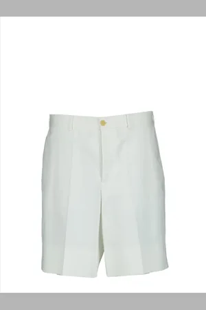 Alexander McQueen Korte broeken, Heren, Wit, M, Katoen, Katoenen Straight Fit Broek