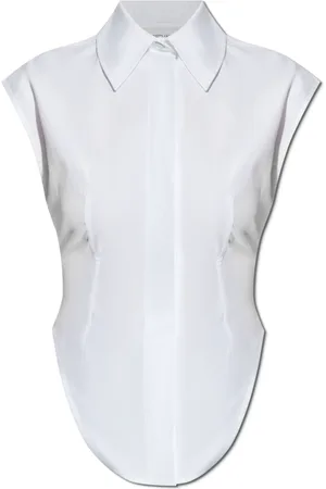 Sportmax Blouses & Shirts, Dames, Wit, S, Katoen, Mouwloos shirt