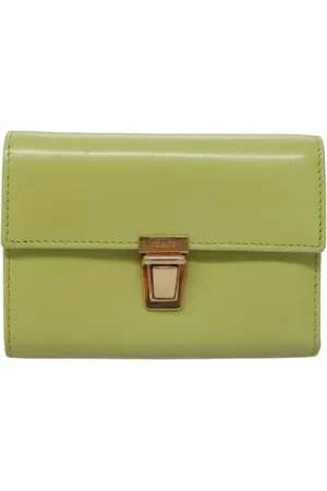 Prada Pre-owned, Dames, Groen, ONE Size, Leer, Tweedehands leren portemonnees