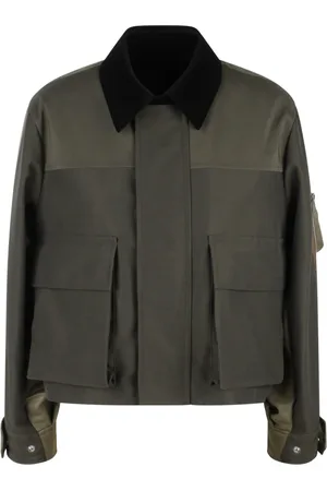 SACAI Jassen, Dames, Groen, M, Nylon, Fluweel Kraag Nylon Jas