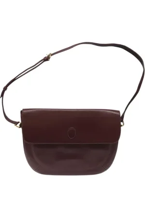 Cartier Pre-owned, Dames, Bruin, ONE Size, Leer, Tweedehands leren schoudertassen