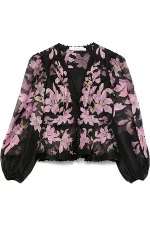 ZIMMERMANN Blouses & Shirts, Dames, Zwart, S, Zwarte Top voor Vrouwen