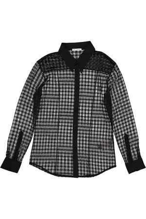Ami Blouses & Shirts, Dames, Zwart, M, Geruite Klassieke Overhemd