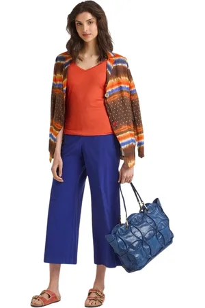 Maliparmi Broeken, Dames, Blauw, 2Xs, Katoen, Blauwe Katoenen Broek