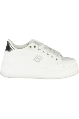 Laura Biagiotti Schoenen, Dames, Wit, 39 EU, Schitterende Rhinestone Sneakers met Sleehak