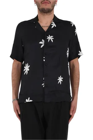 TAGLIATORE Overhemden, Heren, Zwart, 3Xl, Gestippelde viscose overhemd