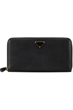 Prada Pre-owned, Dames, Zwart, ONE Size, Leer, Tweedehands leren portemonnees
