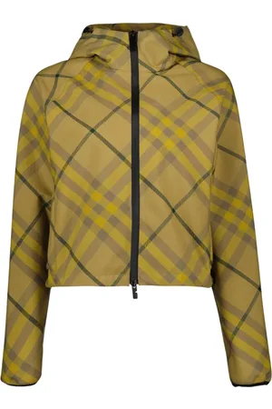 Burberry Jassen, Dames, , M, Nylon, Vintage Check Hooded Kort Jack