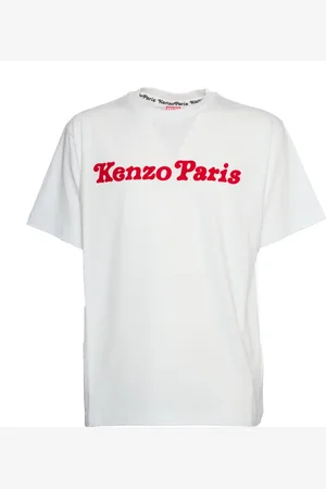 Kenzo Tops, Heren, Wit, XL, Casual T-shirt met klassieke prints