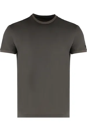 RRD Tops, Heren, Groen, L, Geribbelde zoom Techno Fabric T-shirt