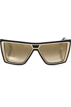 FRANKIE MORELLO Accessoires, unisex, Zwart, ONE Size, Vierkante Zwarte en Gouden Zonnebril