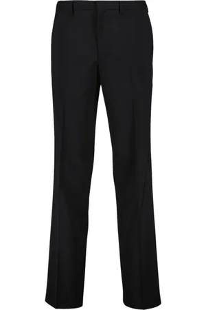 Prada Broeken, Heren, Zwart, M, Wol, Mohair wol op maat gemaakte broek