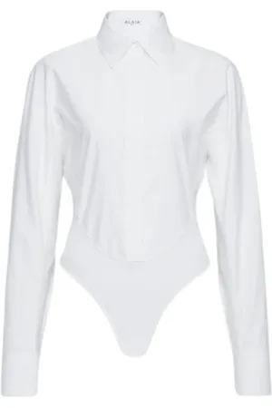 Alaïa Tops, Dames, Wit, S, Witte Shirt Bodysuit