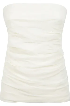Maison Margiela Tops, Dames, Wit, M, Gelaagde Top met Uitsparingen