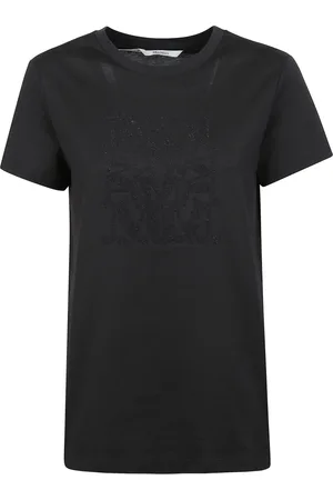 Max Mara Tops, Dames, Zwart, S, Katoen, Katoenen T-shirt