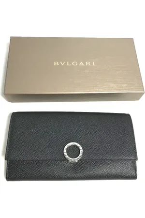 Bvlgari Pre-owned, Dames, Zwart, ONE Size, Leer, Tweedehands leren portemonnees