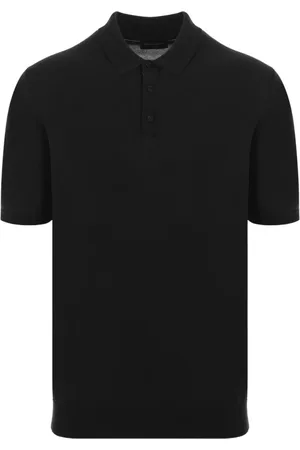Roberto Collina Tops, Heren, Zwart, XL, Katoen, Zwarte Katoenen Poloshirt