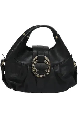 Bvlgari Pre-owned, Dames, Zwart, ONE Size, Leer, Tweedehands leren handtassen