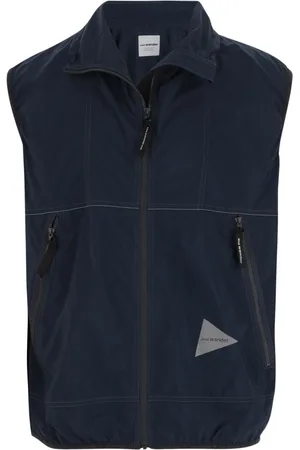 and wander Jassen, Heren, Blauw, L, Nylon, Nylon Logo Winter Vest Marineblauw