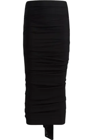 Khaite Rokken, Dames, Zwart, M, Zwarte Waterfall Folds Aura Rok