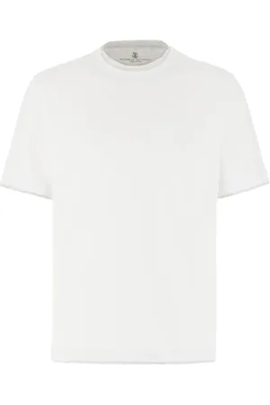 Brunello Cucinelli Tops, Heren, Wit, S, Katoen, Casual Katoenen T-Shirt voor Mannen