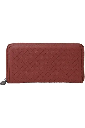 Bottega Veneta Pre-owned, Dames, Rood, ONE Size, Leer, Tweedehands leren portemonnees