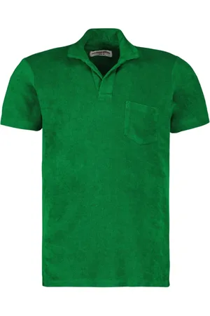 Orlebar Brown Tops, Heren, Groen, L, Katoen, Klassieke Katoenen Poloshirt