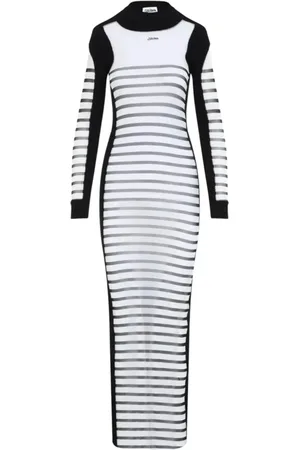 Jean Paul Gaultier Kleedjes, Dames, Veelkleurig, M, Mesh & Gebreide Lange Mouwen Jurk
