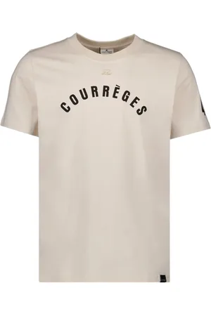 Courrèges Tops, Heren, , L, Katoen, Bedrukt Logo Katoenen T-shirt