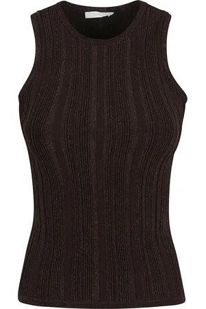 ZIMMERMANN Tops, Dames, Bruin, S, Metallic Racer Tank Top