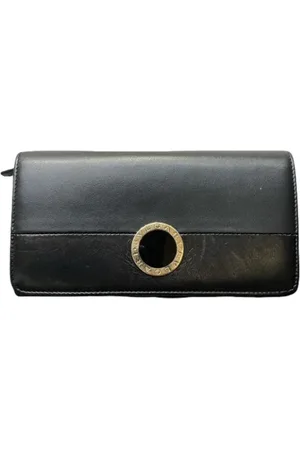 Bvlgari Pre-owned, Dames, Zwart, ONE Size, Leer, Tweedehands leren portemonnees