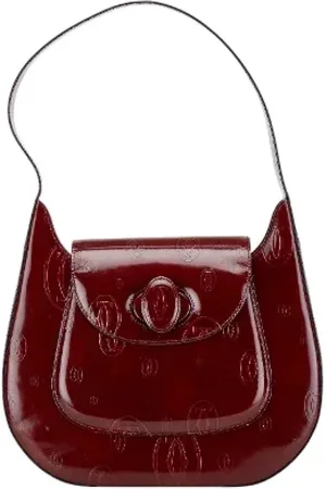 Cartier Pre-owned, Dames, Rood, ONE Size, Leer, Tweedehands leren schoudertassen