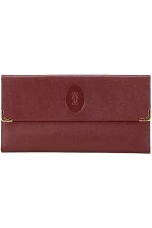 Cartier Pre-owned, Dames, Rood, ONE Size, Leer, Tweedehands leren portemonnees