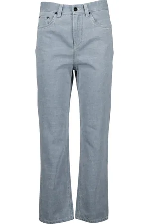 Fendi Jeans, Dames, Grijs, S, Denim, Blauwe Denim Straight Leg Jeans