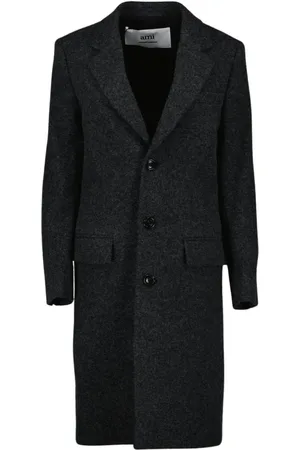Ami Mantels, Dames, Grijs, M, Wol, Wollen Klassieke Jas Unisex Lang