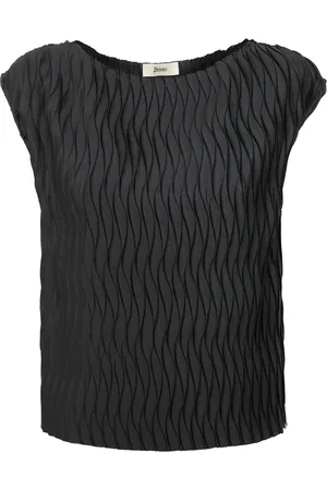 HERNO Tops, Dames, Zwart, M, Golfpatroon Jersey Tank Top