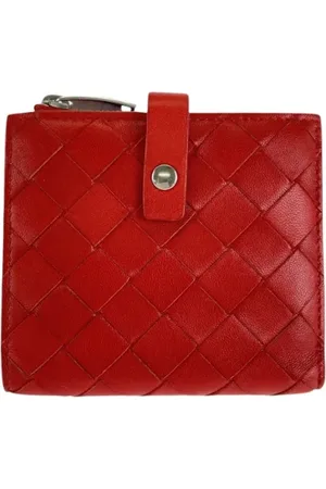 Bottega Veneta Pre-owned, Dames, Rood, ONE Size, Leer, Tweedehands leren portemonnees