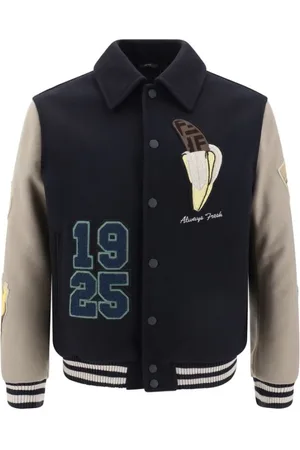 Fendi Jassen, Heren, Zwart, M, Wol, College-stijl Bomberjack
