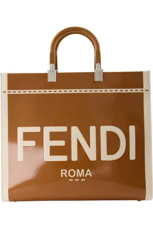 Fendi Tassen, Dames, Bruin, ONE Size, Leer, Sunshine Schoudertas met Verstelbare Band