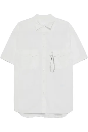 and wander Overhemden, Heren, Wit, M, Katoen, Witte Cordura Typemachine Korte Mouw Overhemd