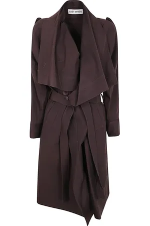 Issey Miyake Mantels, Dames, Bruin, M, Wol, Washi Wool Jas