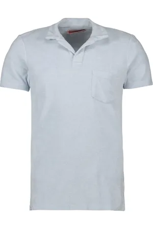 Orlebar Brown Tops, Heren, Blauw, L, Katoen, Klassieke Terry Polo Shirt