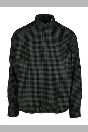 Kenzo Overhemden, Heren, Grijs, S, Katoen, Geruite Overhemd Klassieke Stijl Lange Mouw