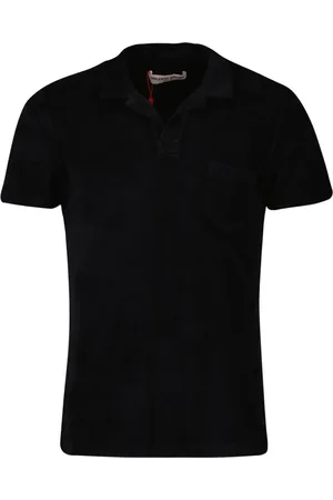 Orlebar Brown Tops, Heren, Zwart, L, Katoen, Zwarte Organische Katoenen Polo Shirt