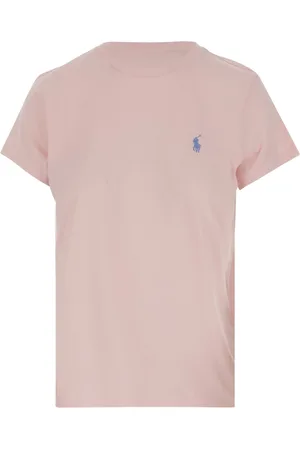 Ralph Lauren Tops, Dames, Roze, S, Katoen, Katoenen Jersey Crew Neck T-Shirt